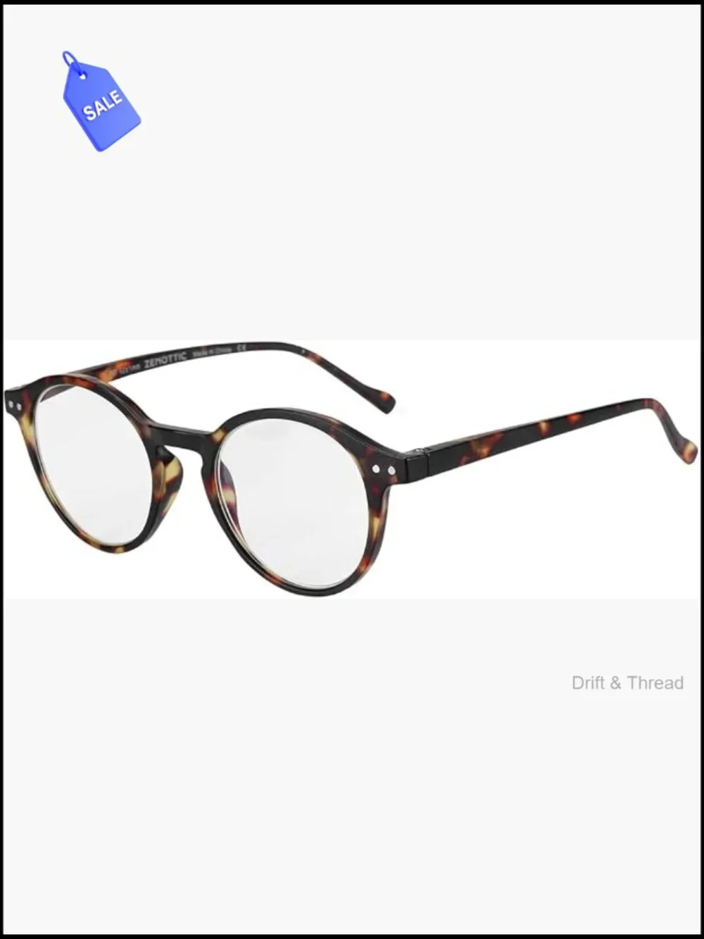 Round Blue Light Blocking Reading Glasses with Anti-Fatigue Lens